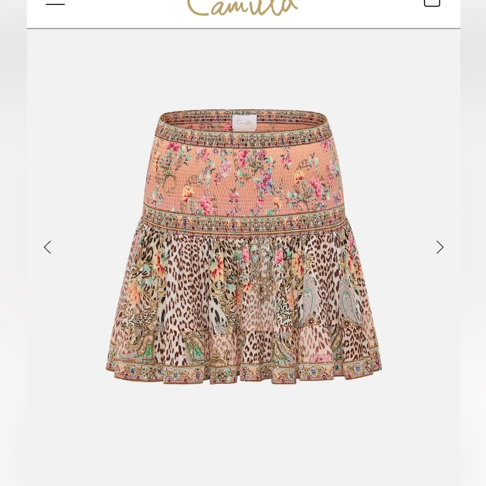 Camilla Multicolor Smocked Mini Skirt